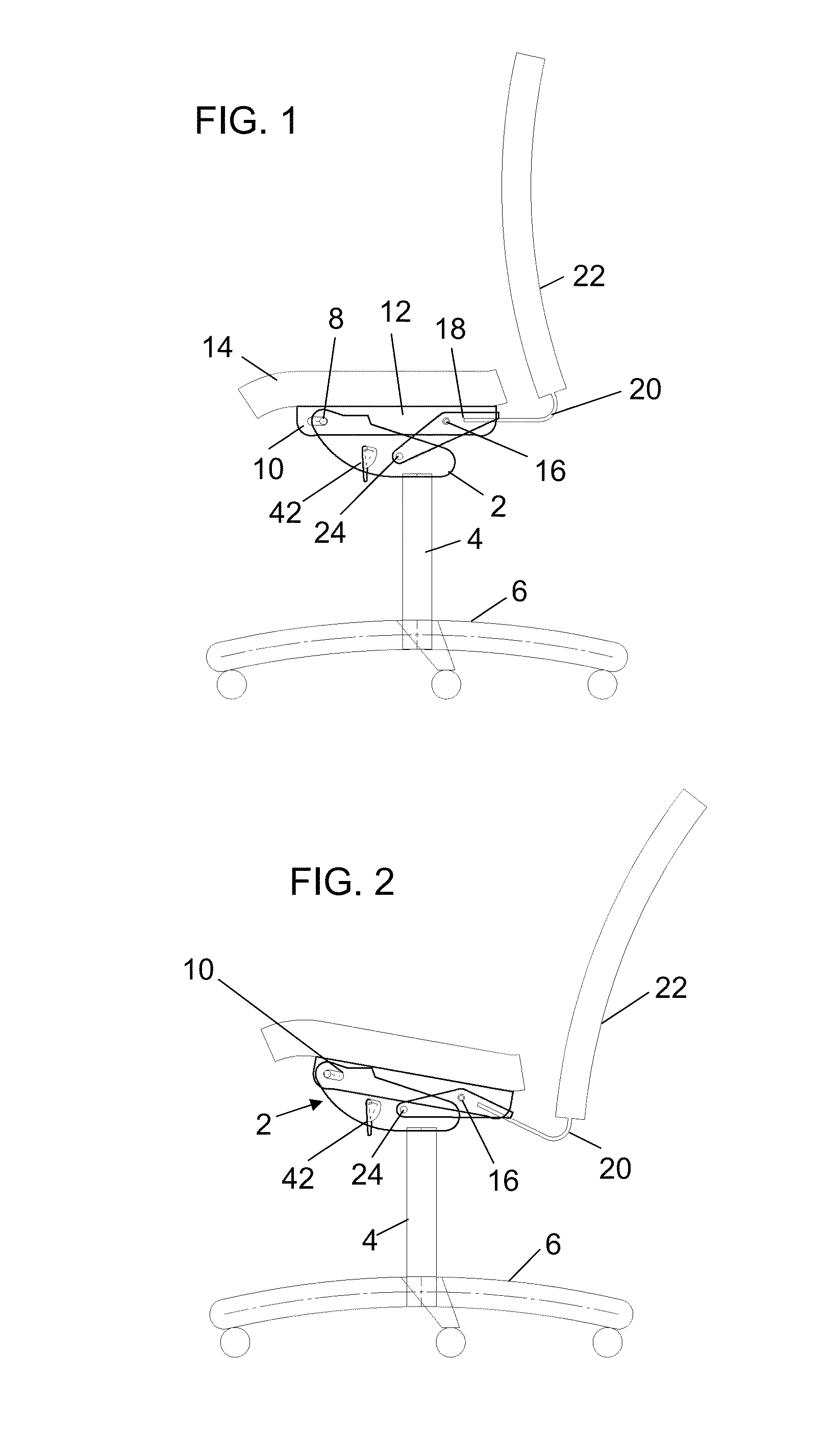 Office chair mechanism provided with a device for adjusting the swivel force