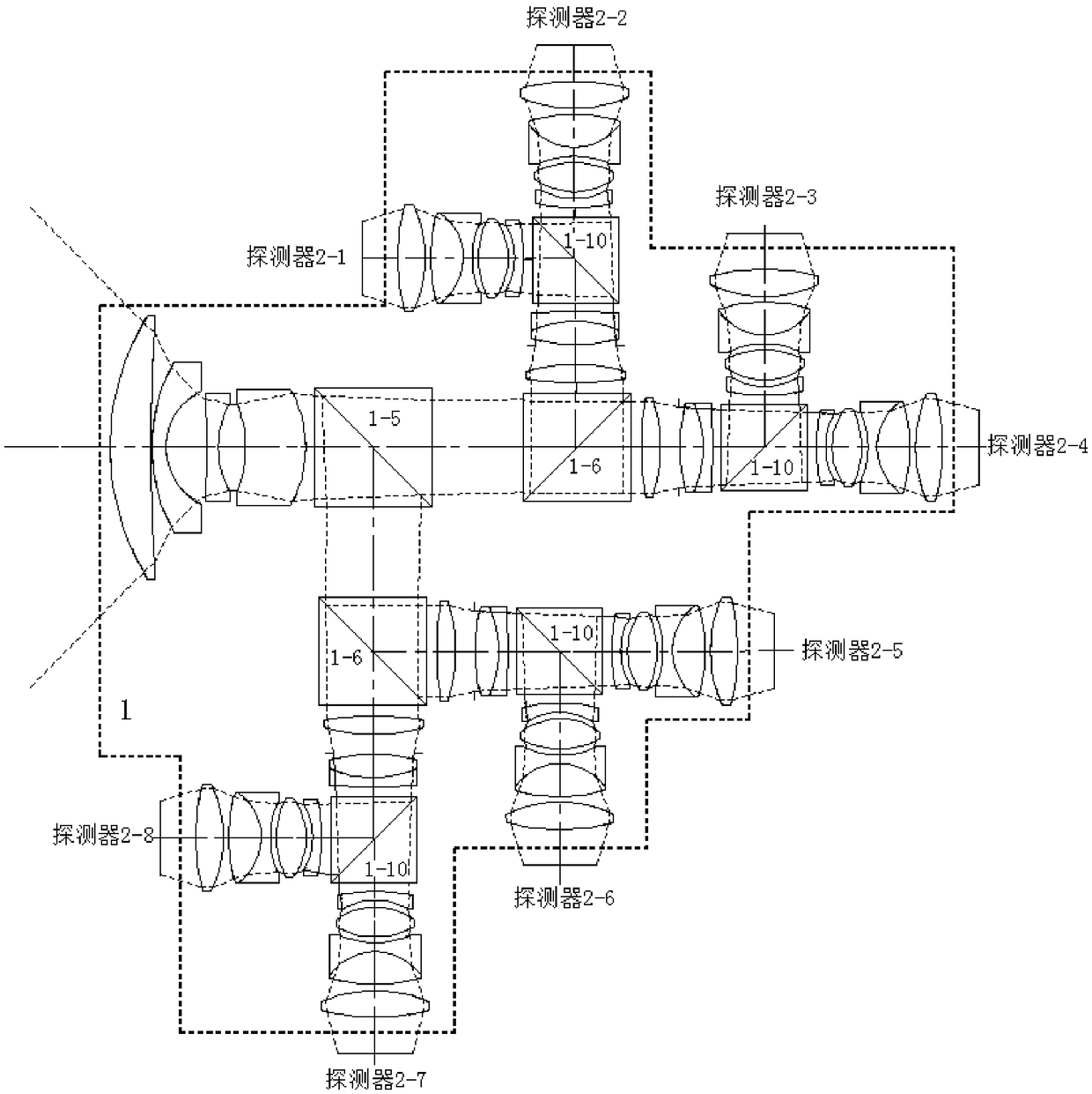 Optical imaging system based on beam splitter prisms and ultrahigh frame frequency imaging method