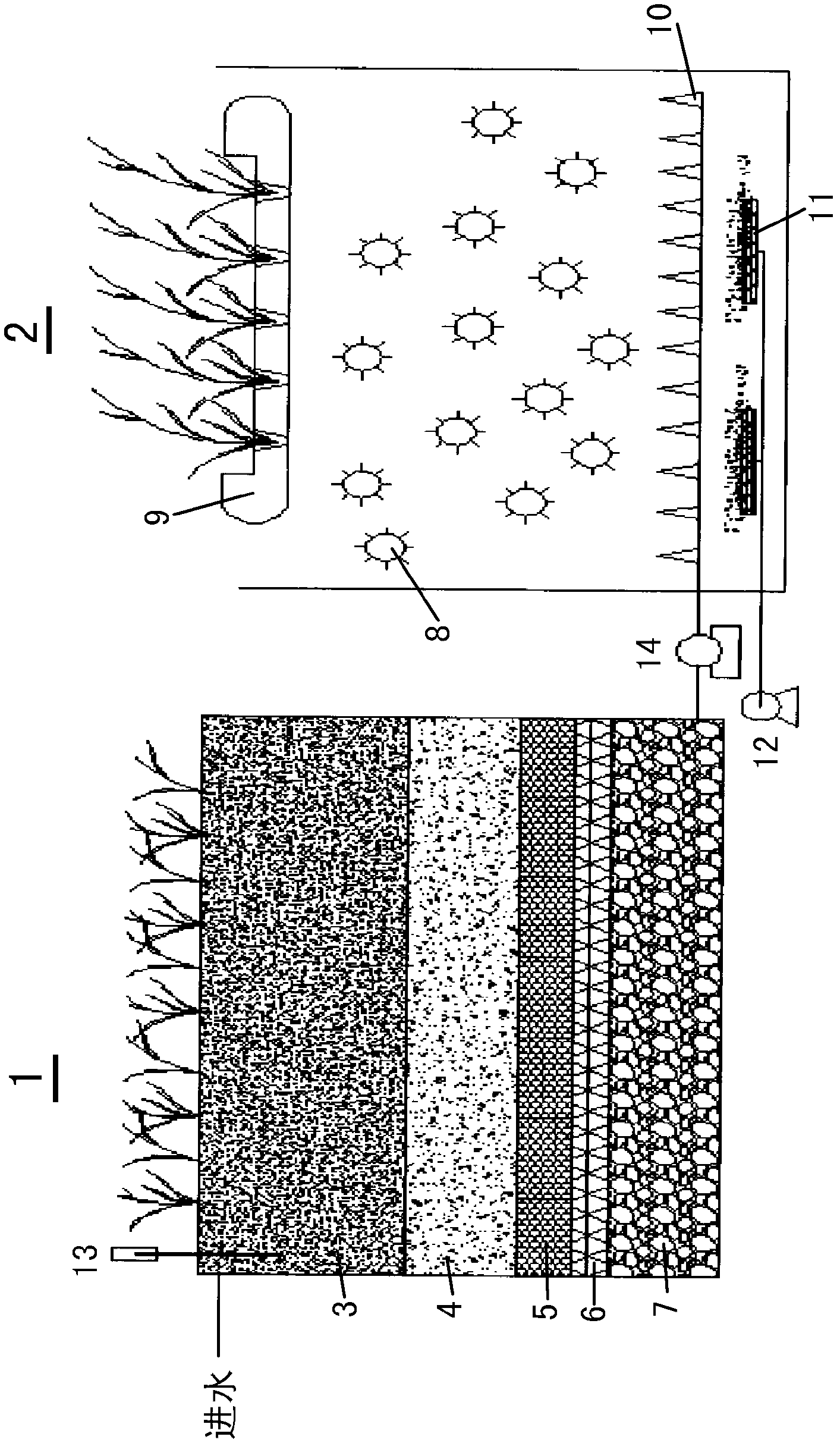 Soil remediation and sewage purification integrated ecological treatment device