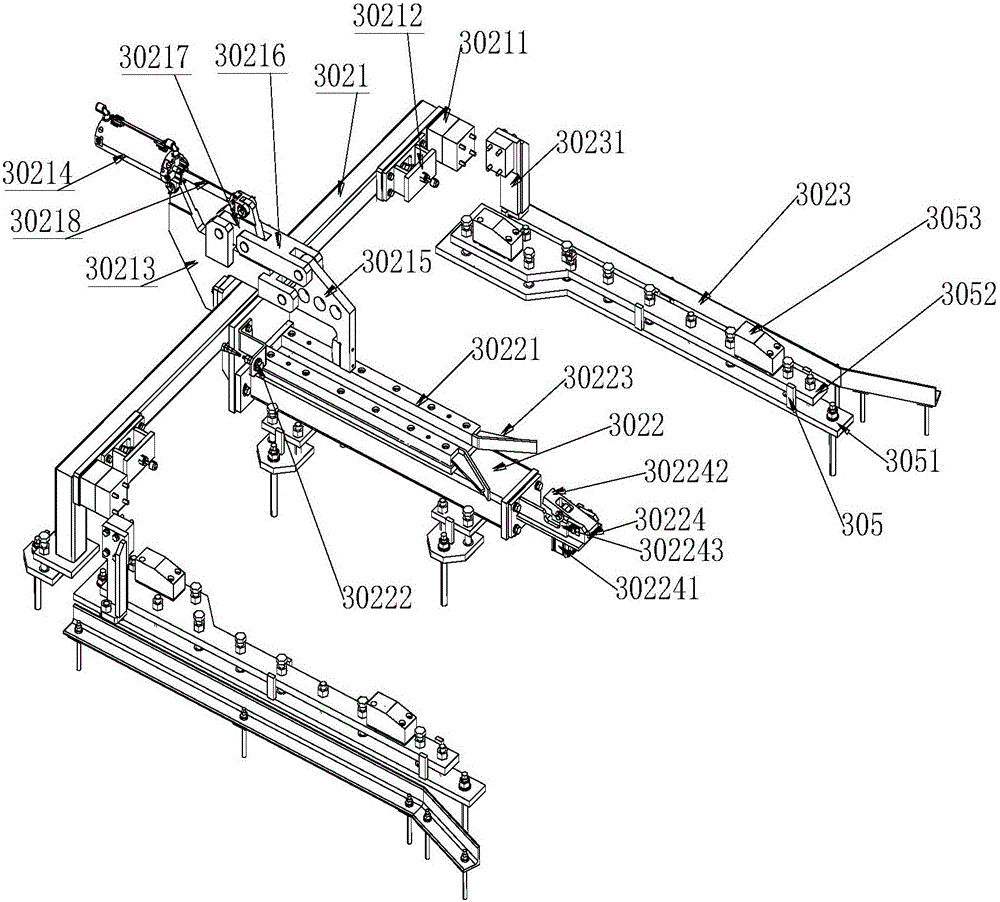 Workpiece feeding rack limiting device for intelligent robot rolled hemming system