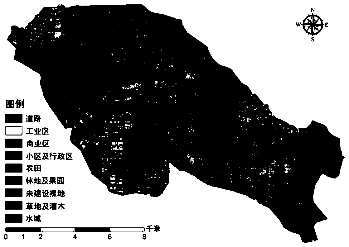 Rainfall runoff pollution load measuring and calculating method based on remote sensing interpretation and rainfall experiments