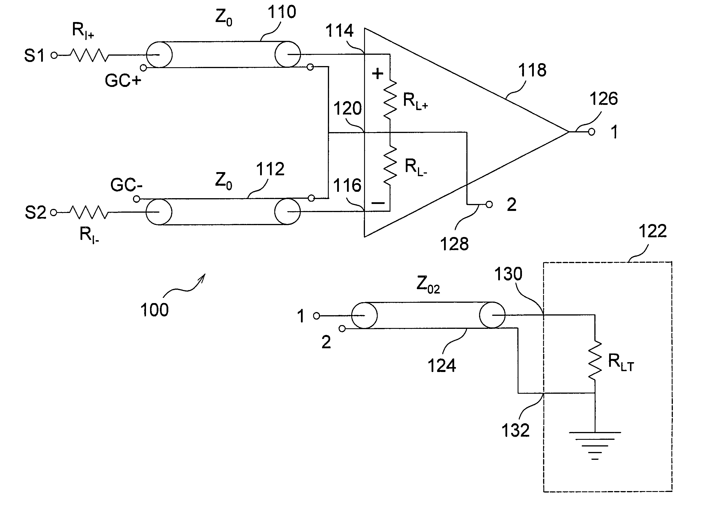 Transmission line input structure test probe