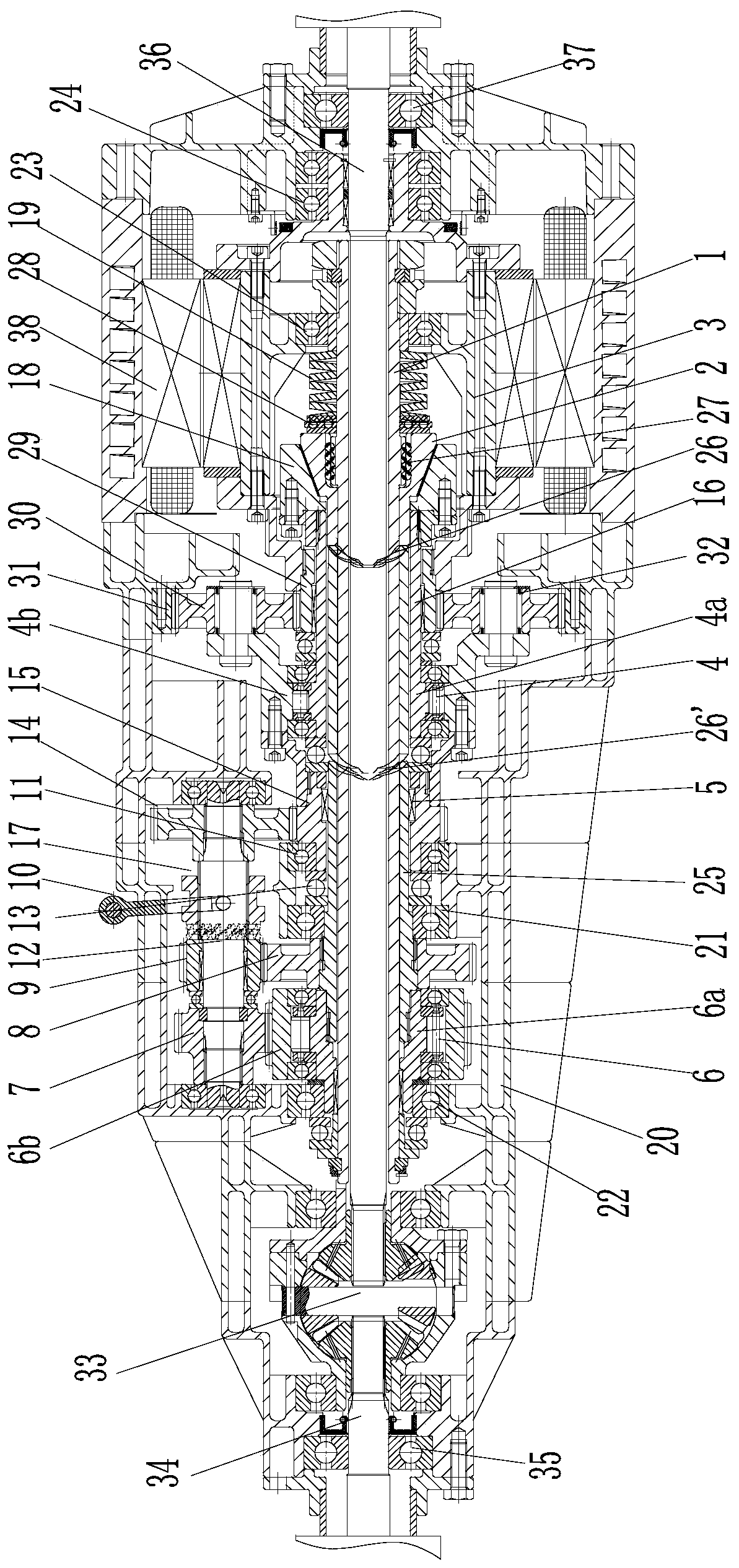 Mechanical type dual-overrun clutch self-adaptive automatic transmission axle with planetary system for input