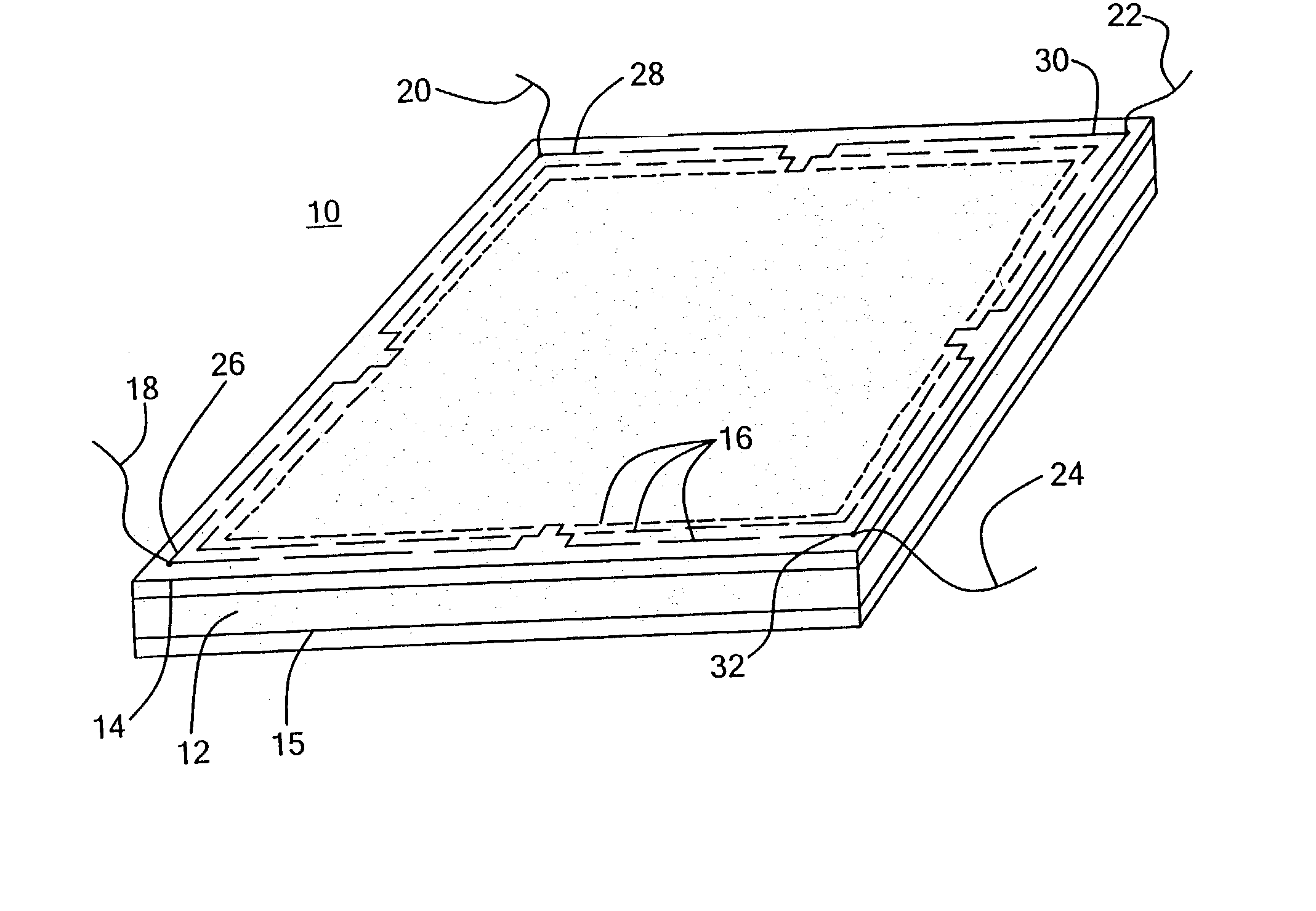 Touch panel with improved linear response and minimal border width electrode pattern