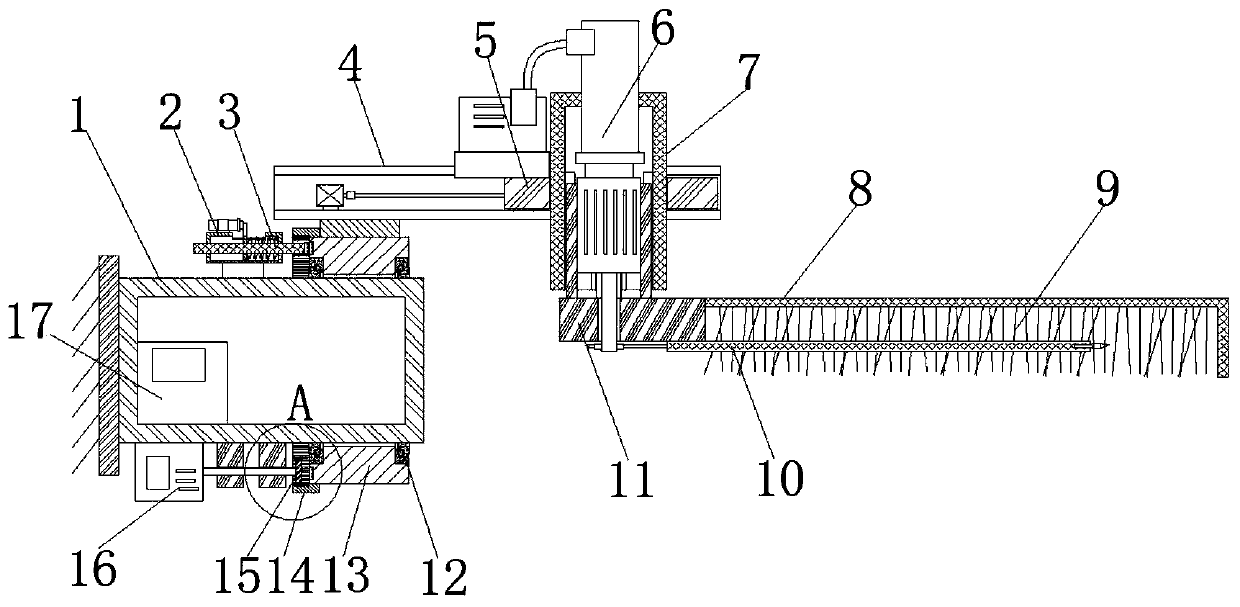 Green belt trimming device convenient to move, for municipal road maintenance