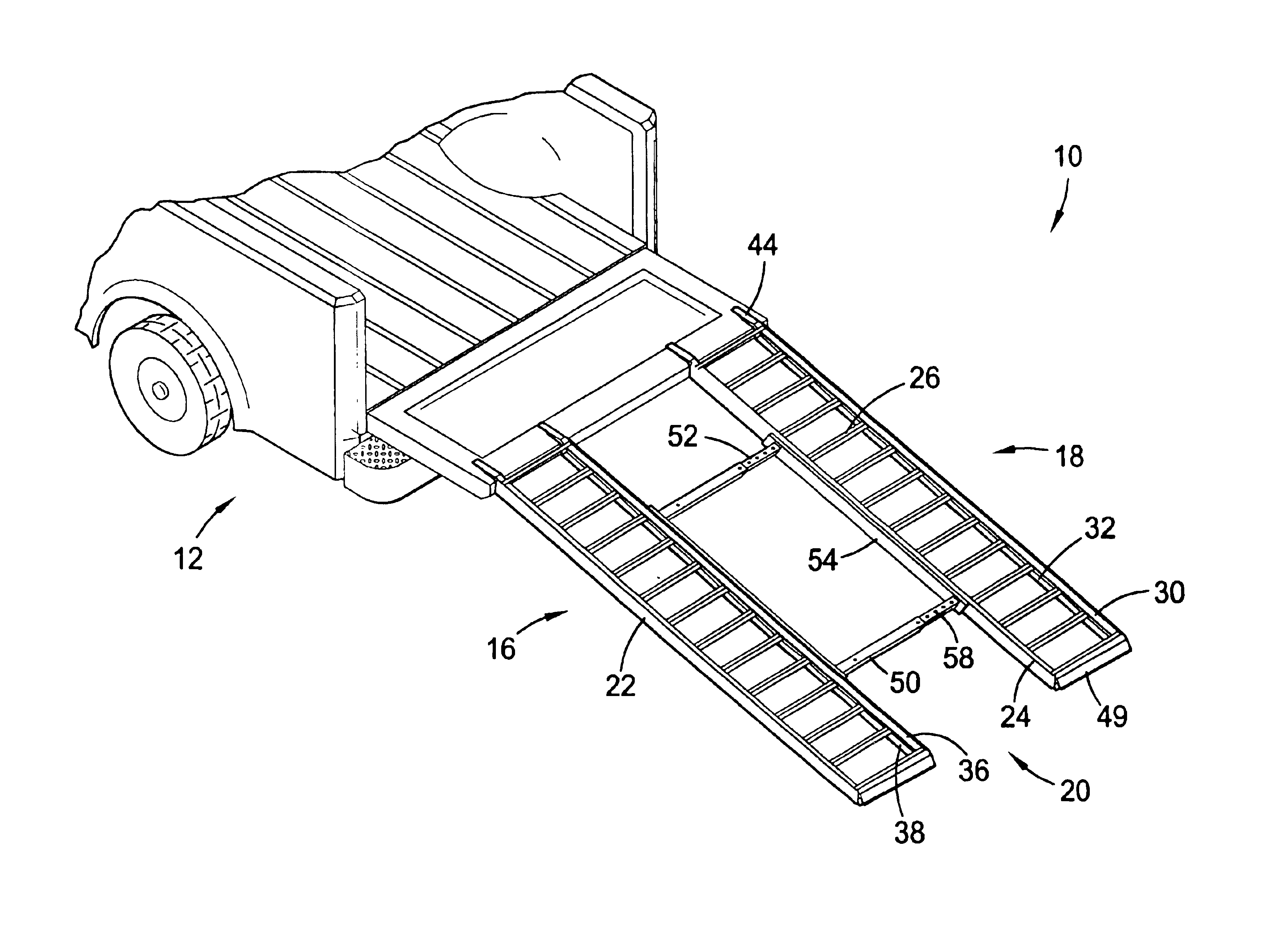 Width-adjustable vehicle loading ramp