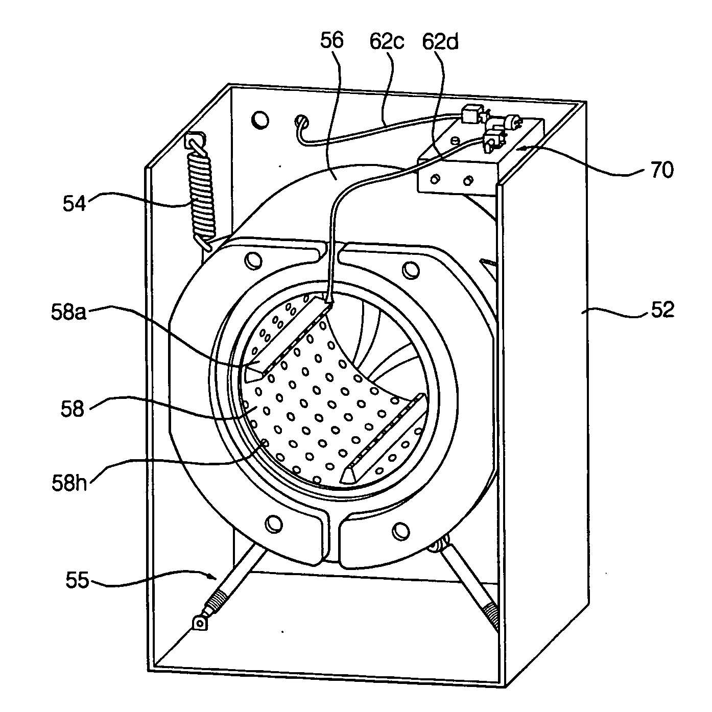 Steam jet drum washing machine