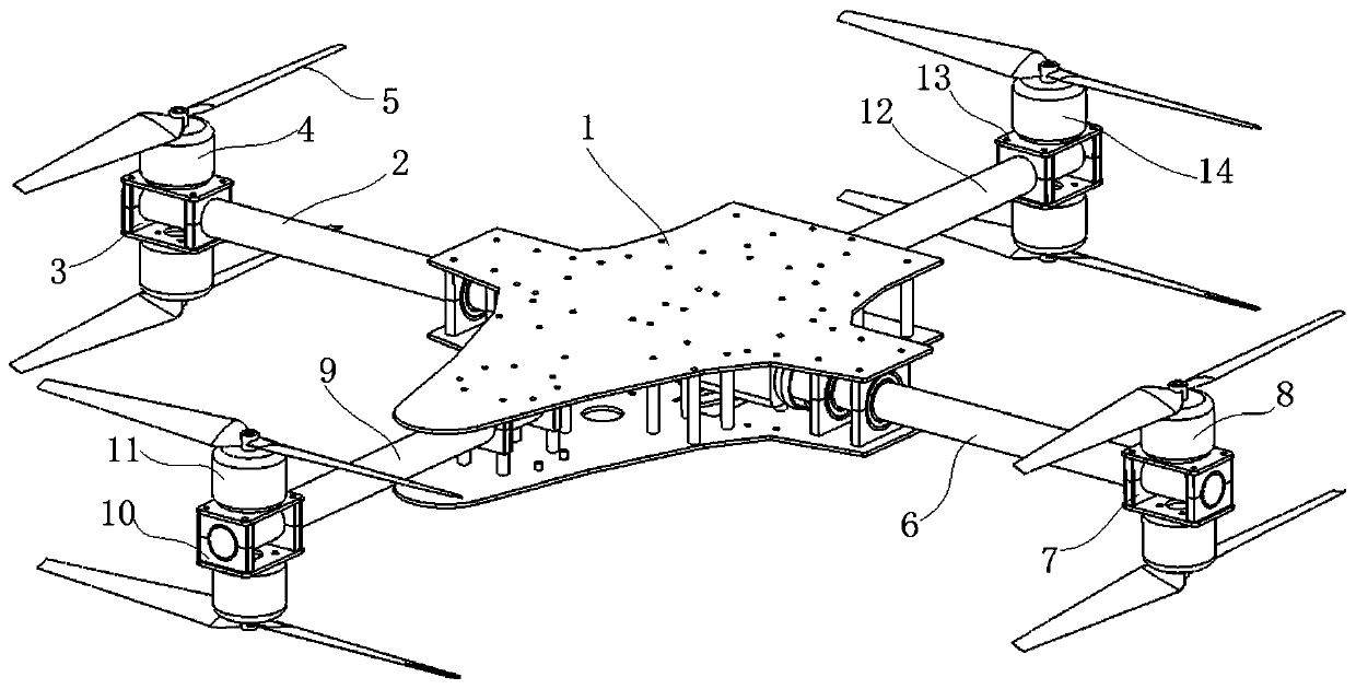 Cross-type coaxial tilting rotor amphibious drone