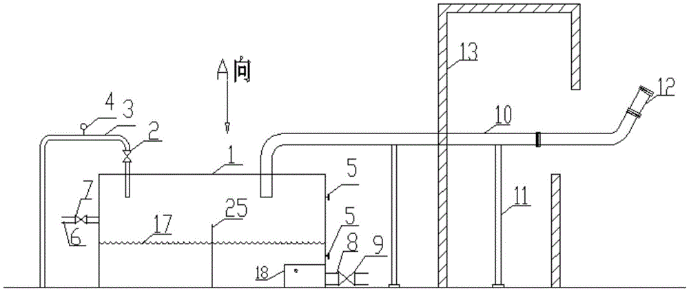 Steam blowing energy dissipation and pollutant removal discharging device