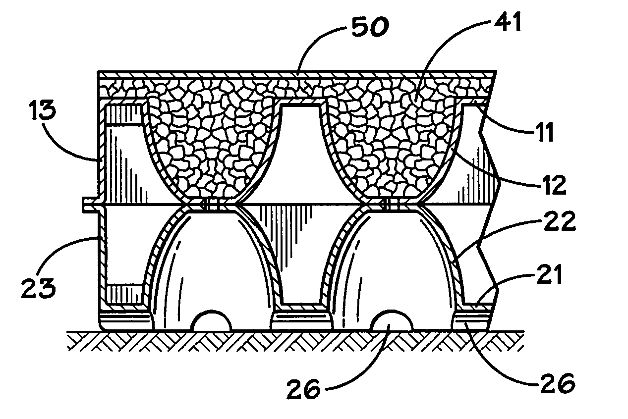 Cushioning structure for floor and ground surfaces