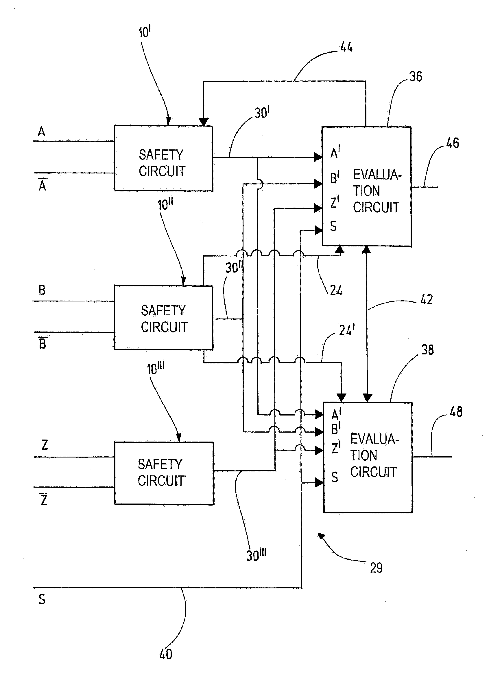 Safety circuit arrangement and method for the fail-safe monitoring of a movement variable