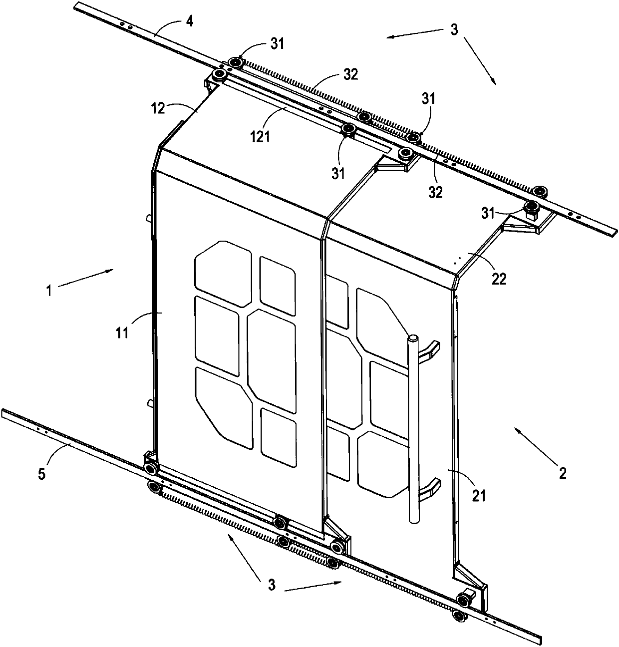 Anti-jumping sliding door for numerical control machine tool