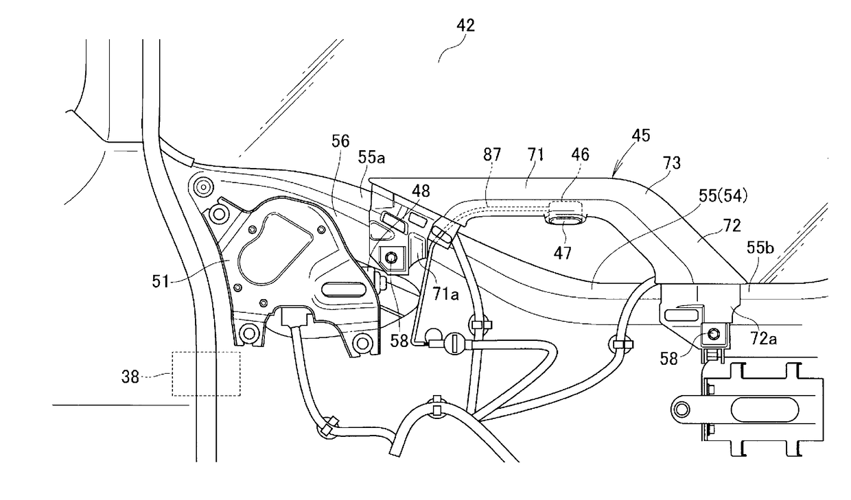 Door-equipped vehicle body structure