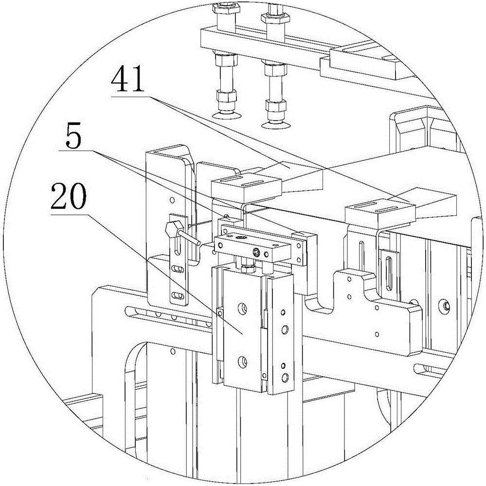 Pole piece feeding device of lithium battery cell piece stacking machine