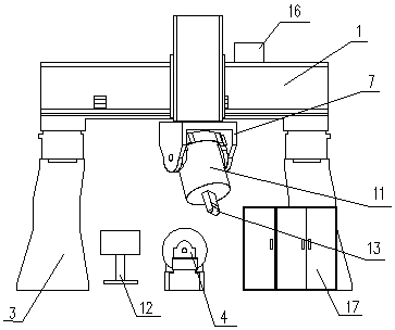 Automatic fiber placing device for placing fibrous composite material