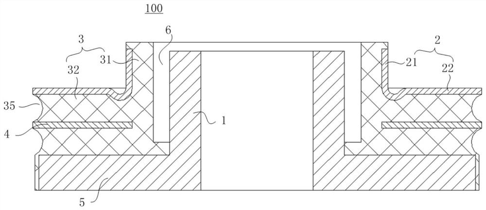 Axial rubber pad and cross supporting bogie