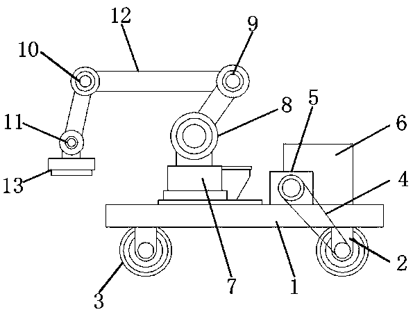 Four-freedom-degree steel beam rust removal robot