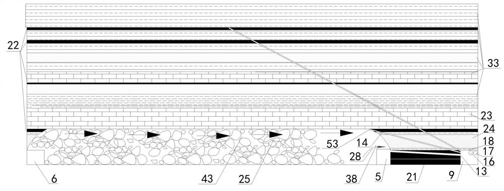 Gentle dip coal seam roadway design and adjacent layer and goaf gas extraction method