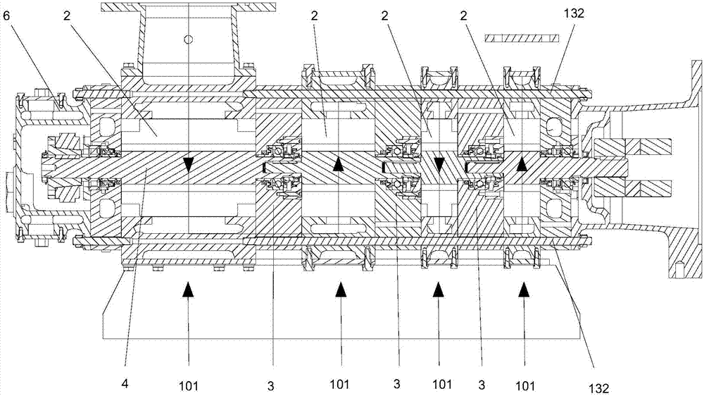 Triaxial modularized dry type vacuum pump