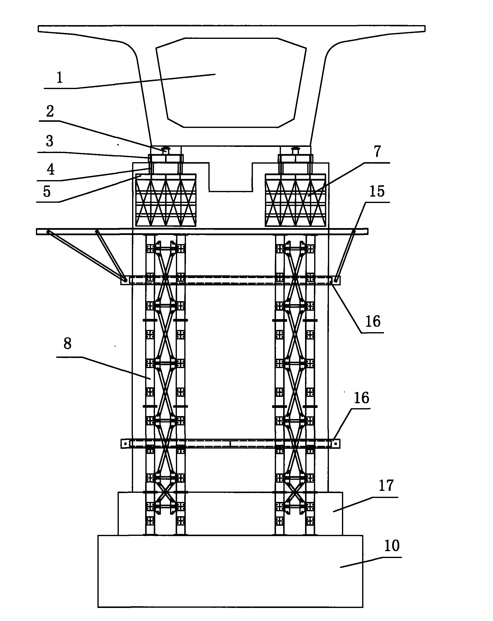 Segment-assembling simply supported box girder movable falsework construction method