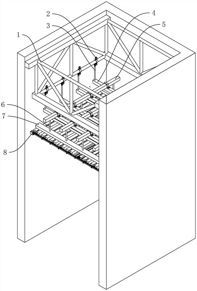 Aluminum grating assembly type ceiling structure for airport and construction process thereof