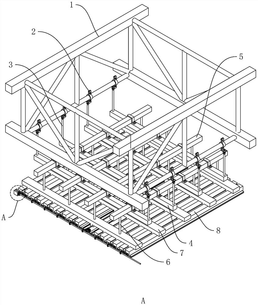 Aluminum grating assembly type ceiling structure for airport and construction process thereof