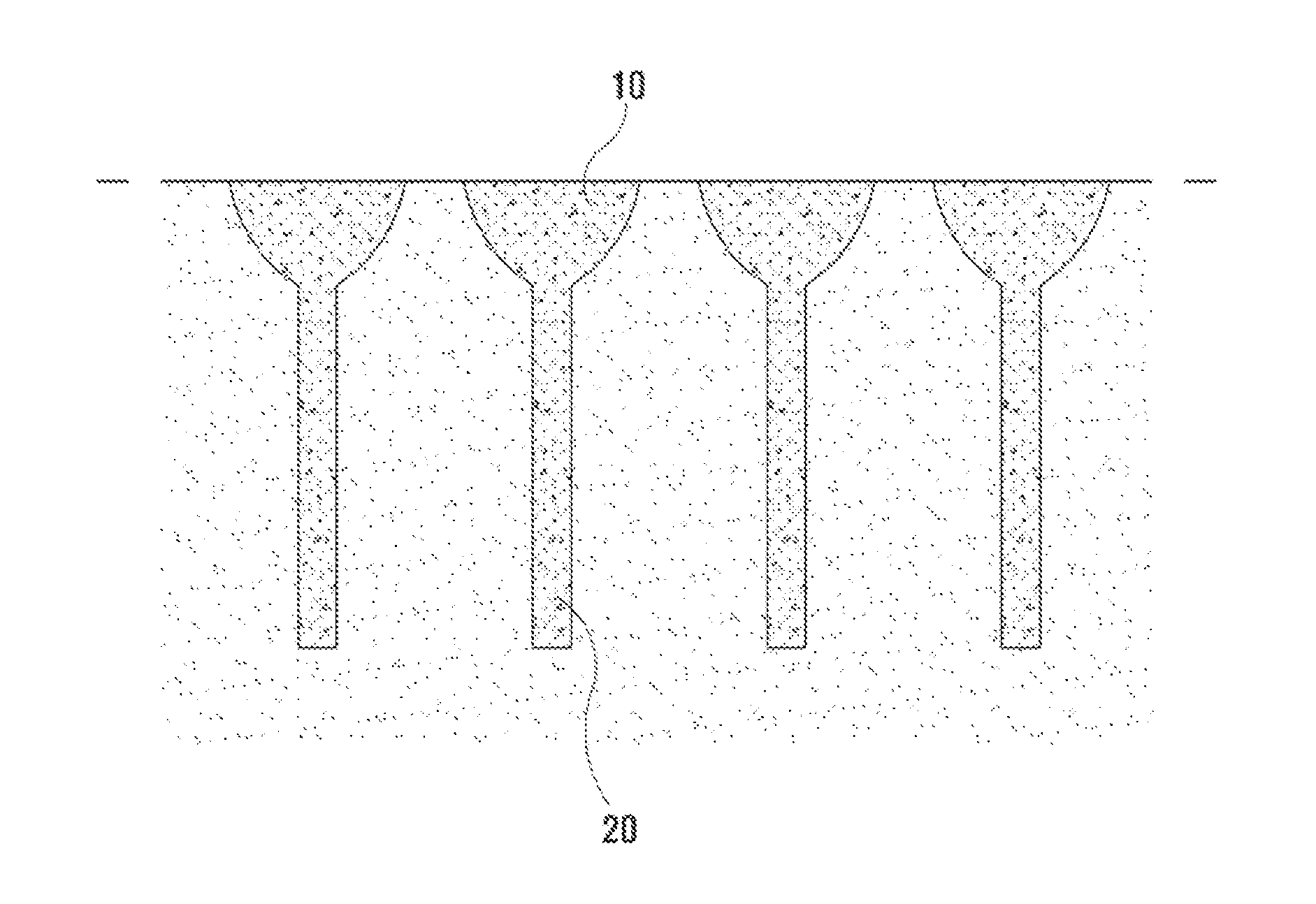 Hybrid foundation structure, and method for building same