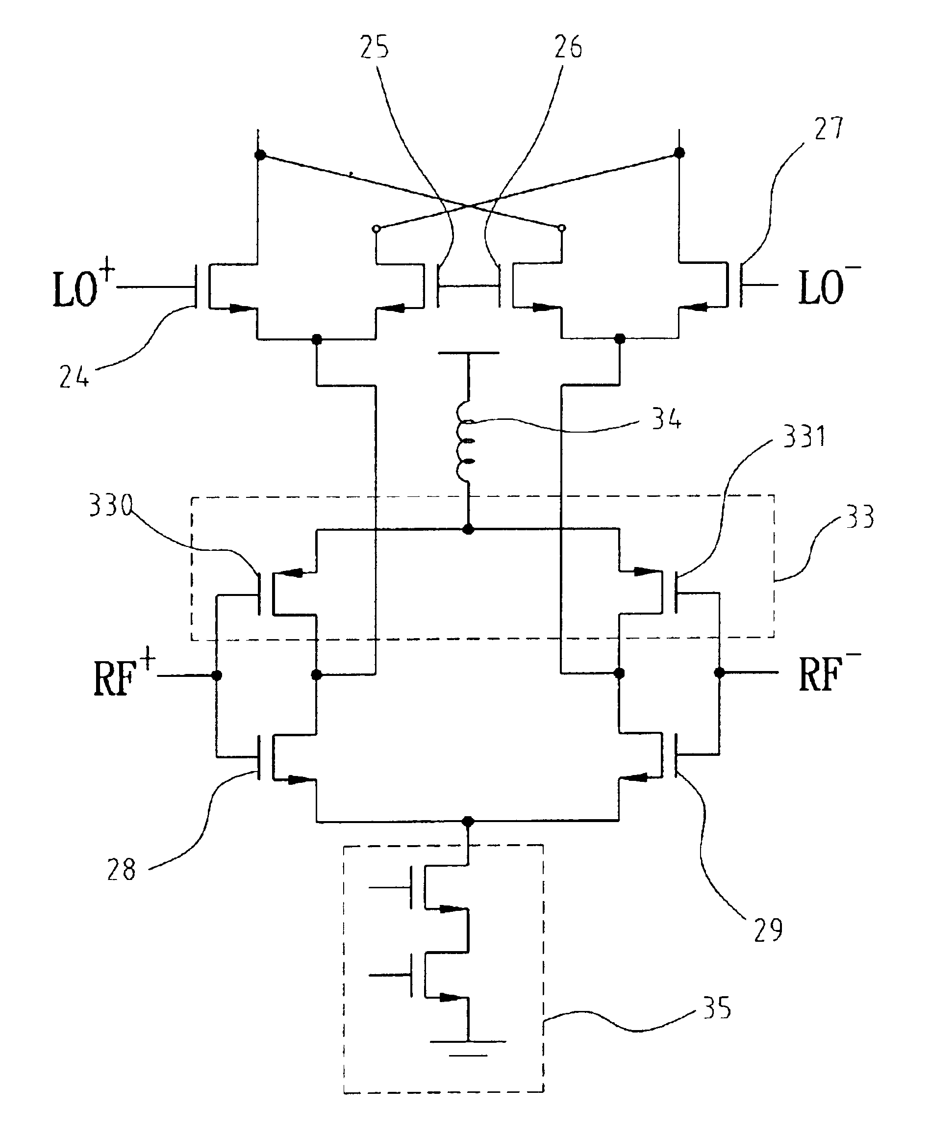 Tunable low noise amplifier and current-reused mixer for a low power RF application