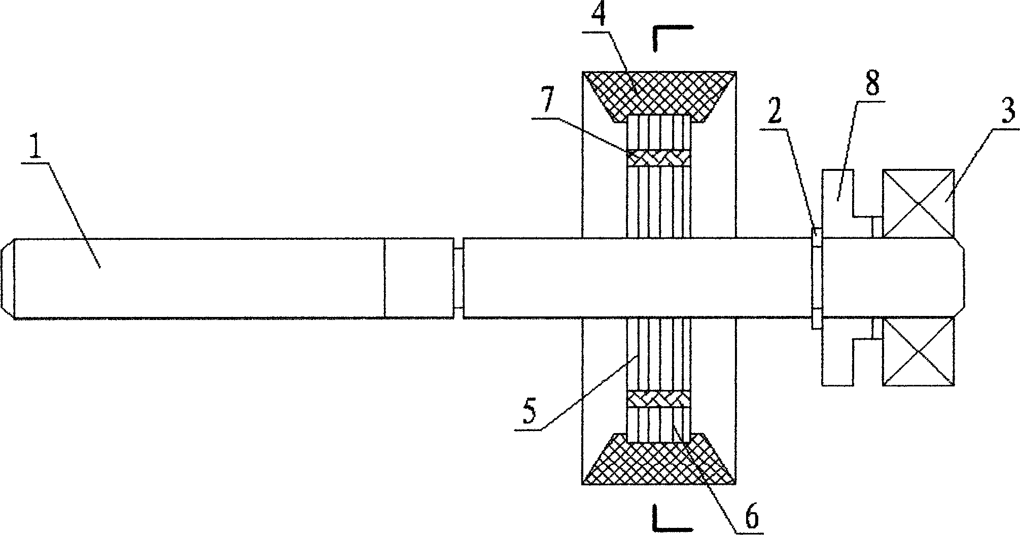 Direct-current high-voltage motor rotor structure