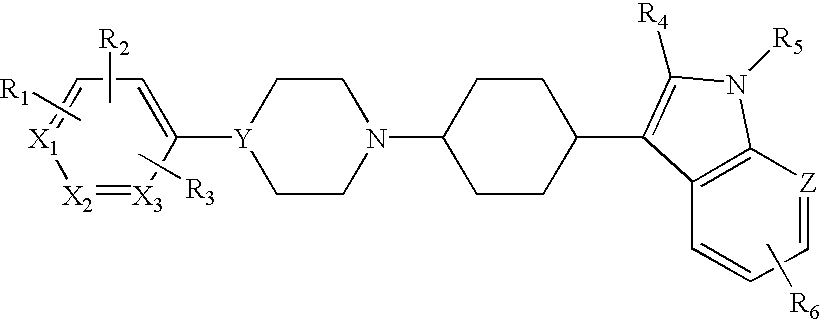 Arylpiperazinyl-cyclohexyl indole derivatives for the treatment of depression