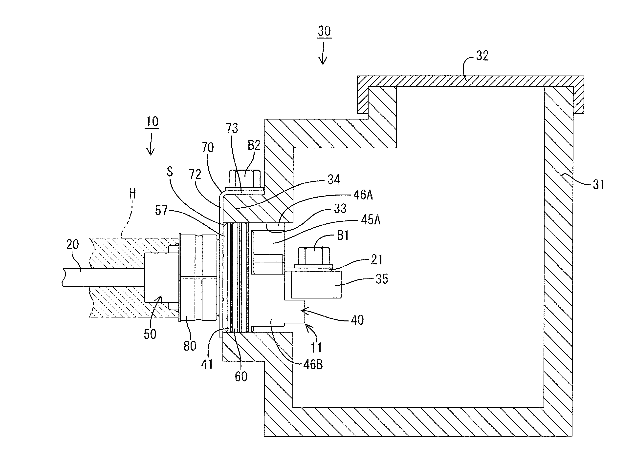 Connector with guide ribs and reinforcing ribs