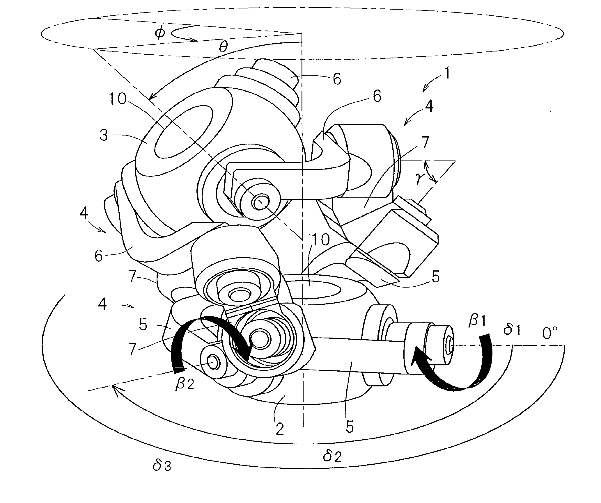 Parallel link mechanism, constant velocity universal joint, and link actuator