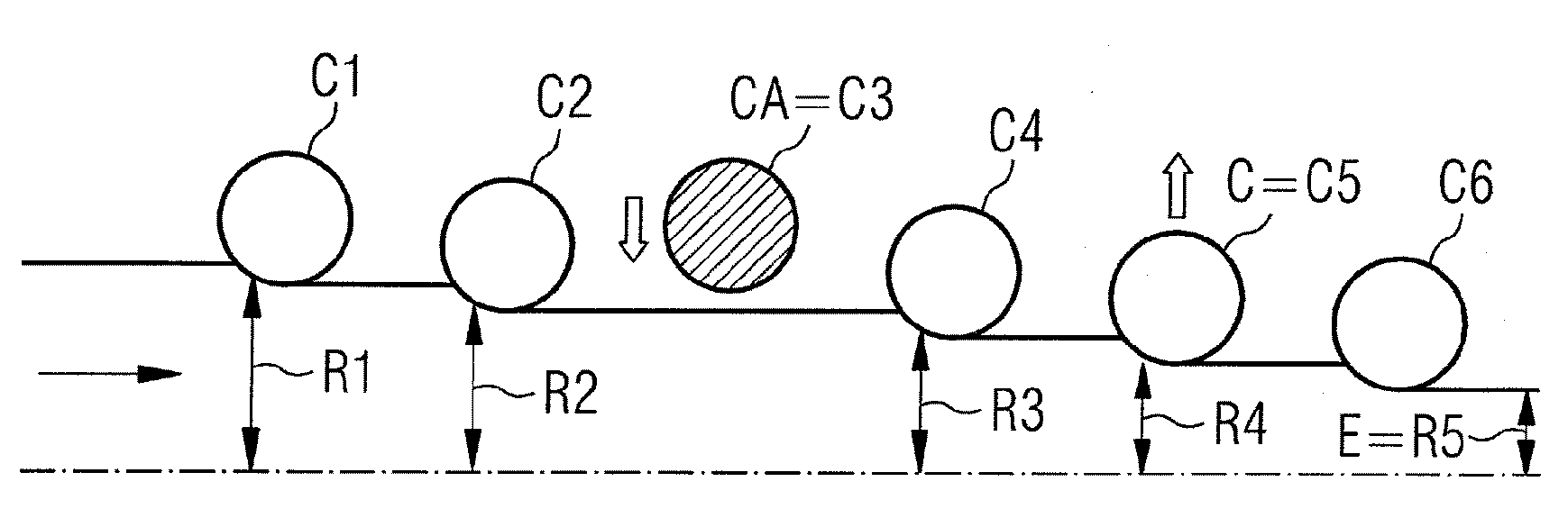 Method for changing a roller in a roll mill for a continuously running steel strip