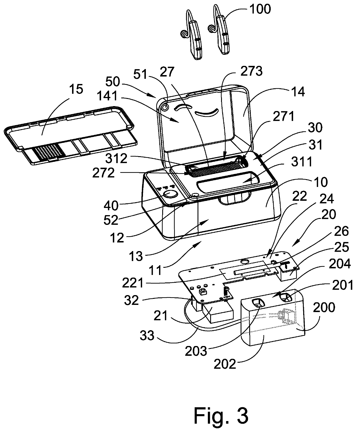 Charging and drying station for hearing aid device