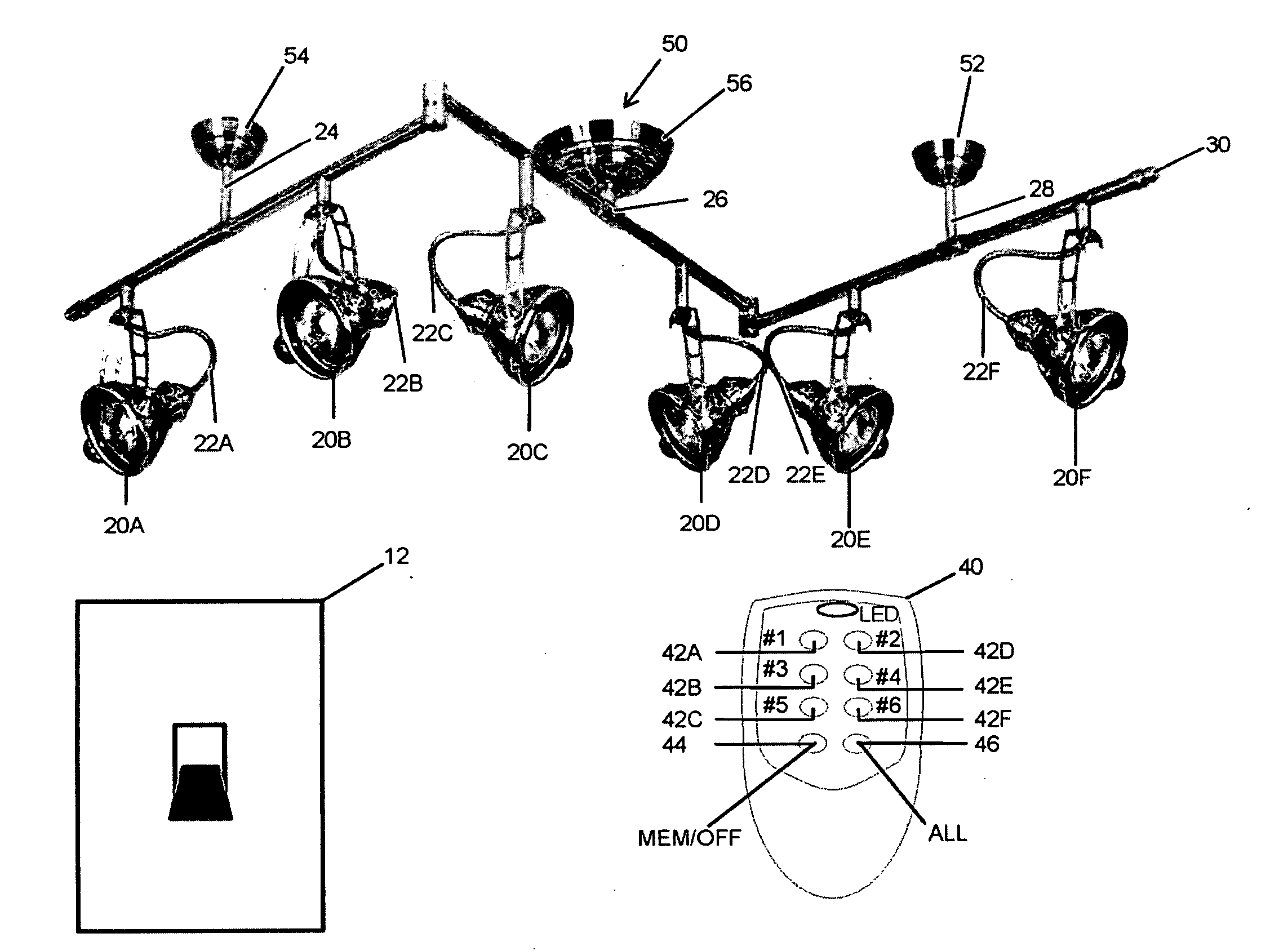 Remotely controllable track lighting system