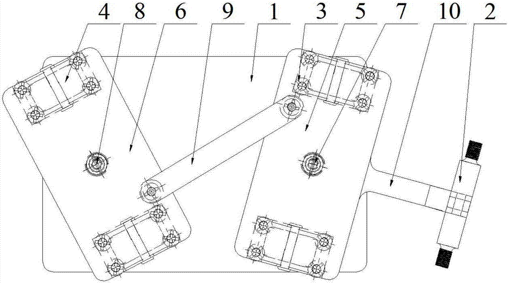 Trolley small in turning radius and capable of preventing turning on side