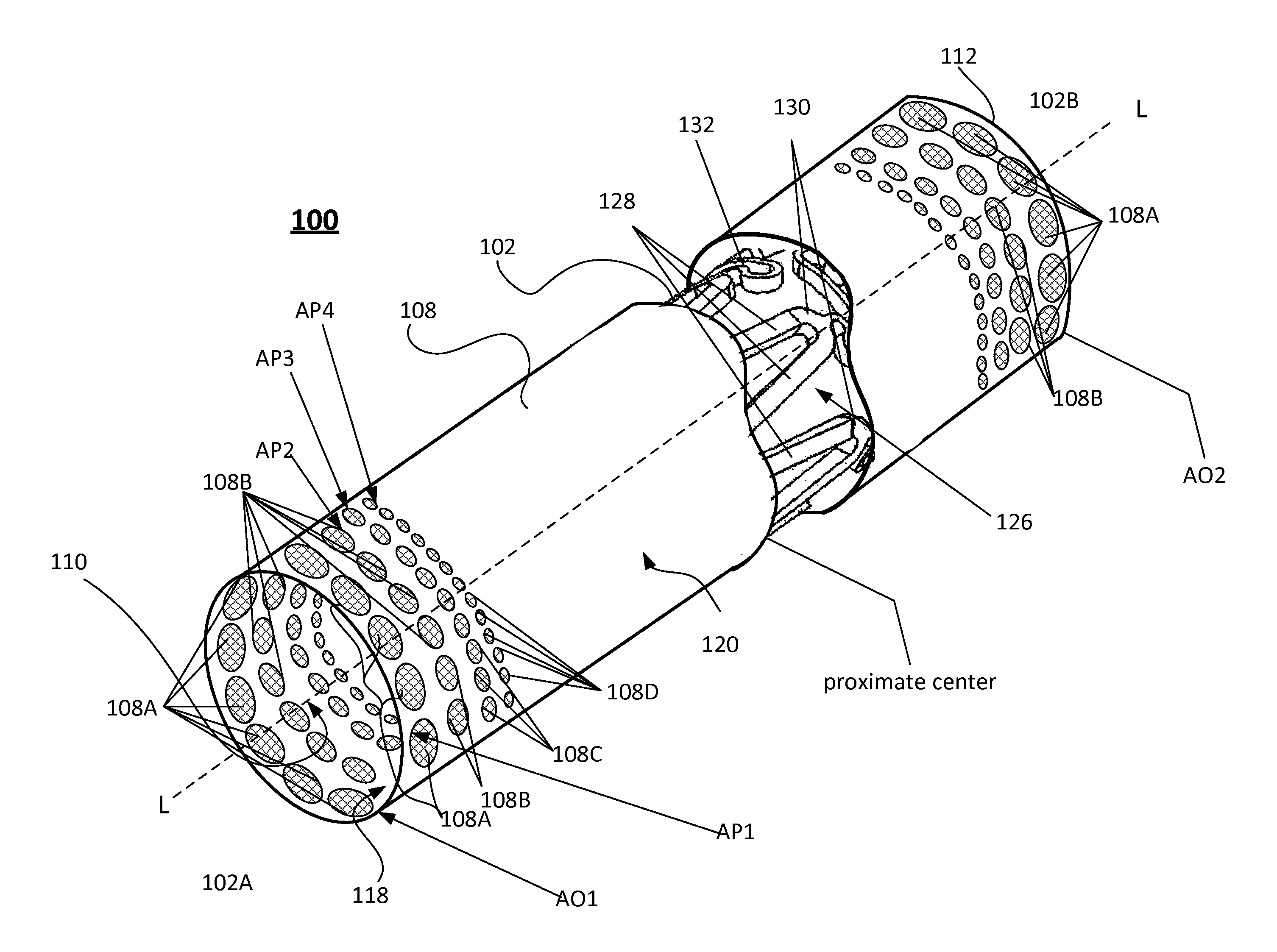 Targeted perforations in endovascular device