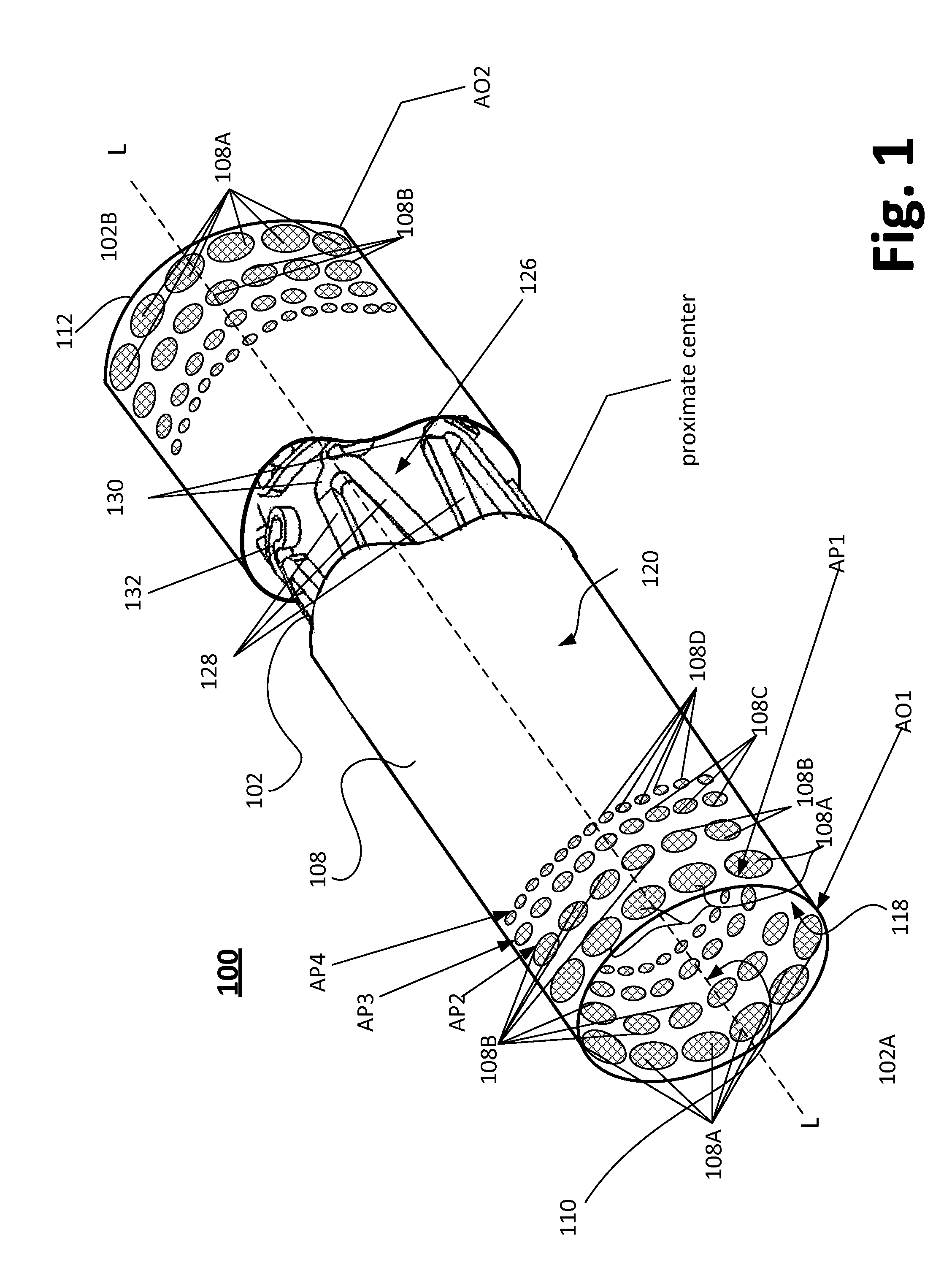 Targeted perforations in endovascular device