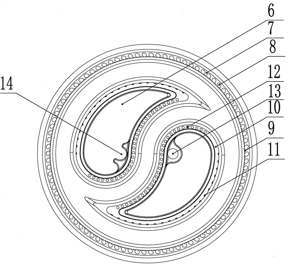 Tai Chi type rotary-fire stable-flame combustion system