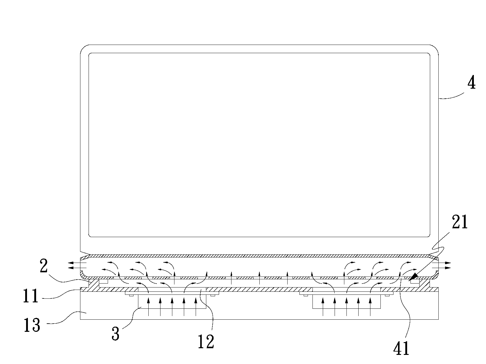 Heat dissipating pad structure for notebook computer