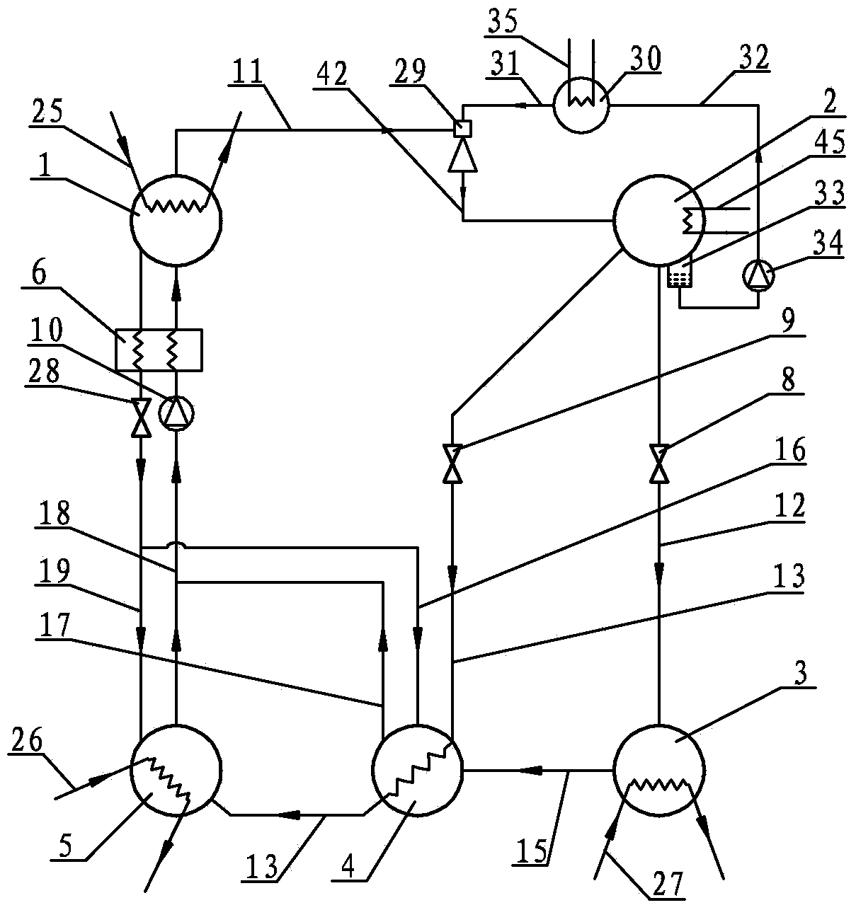 Cool double-effect lithium bromide spray absorption type refrigeration cycle system