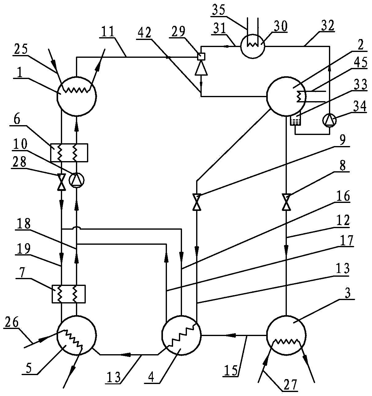 Cool double-effect lithium bromide spray absorption type refrigeration cycle system