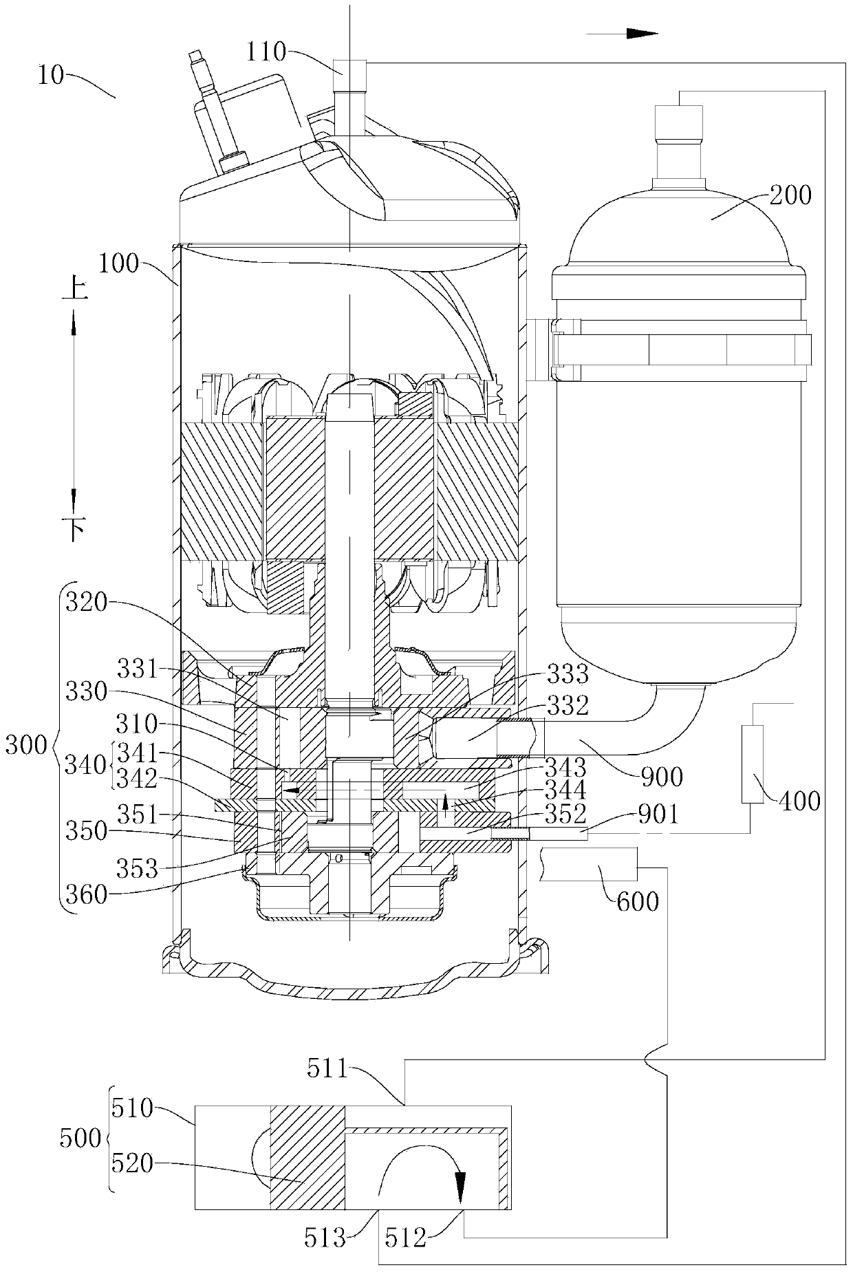 Rotary compressor and heat exchange system therewith