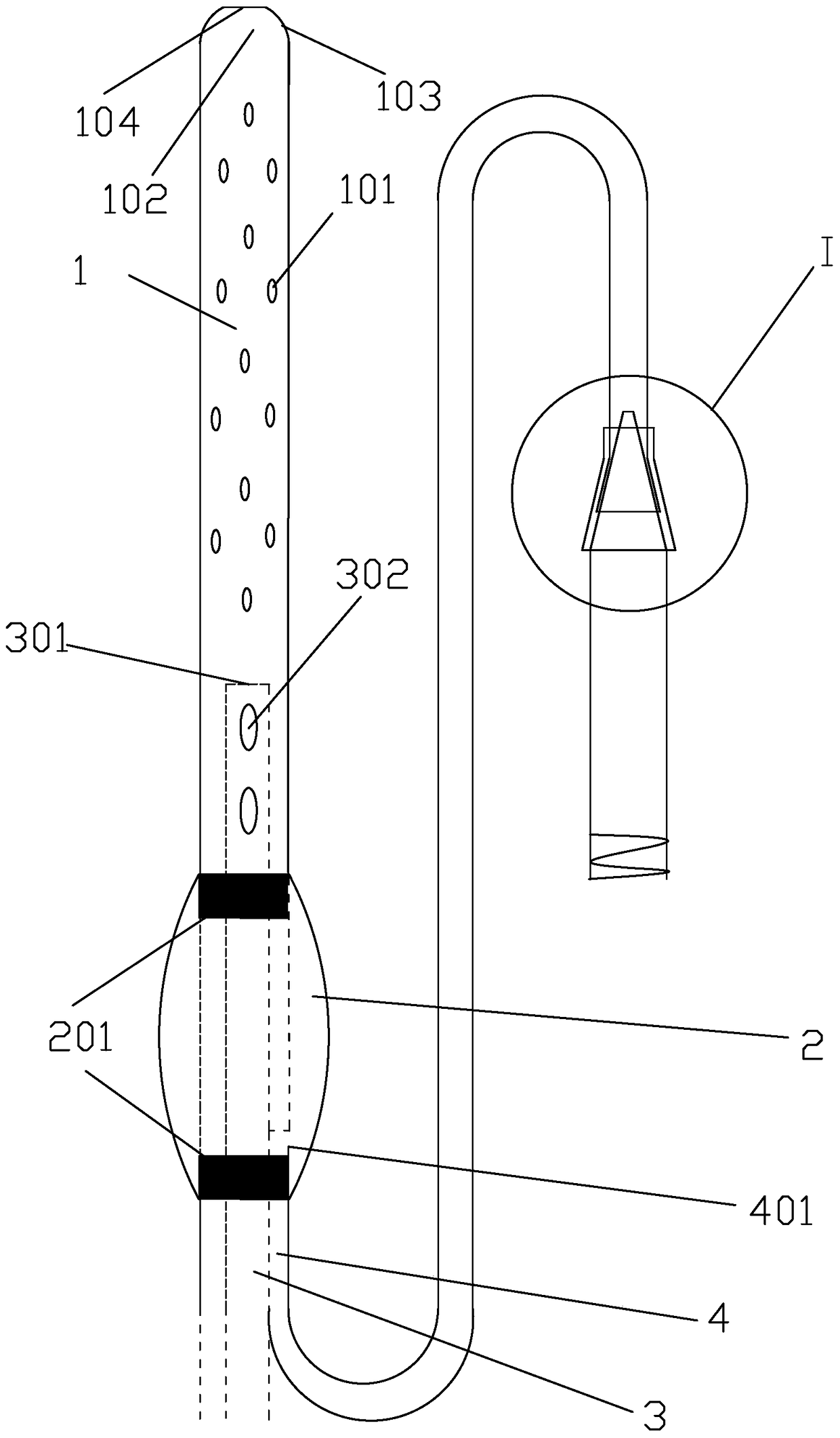 Water bladder irrigation drainage tube