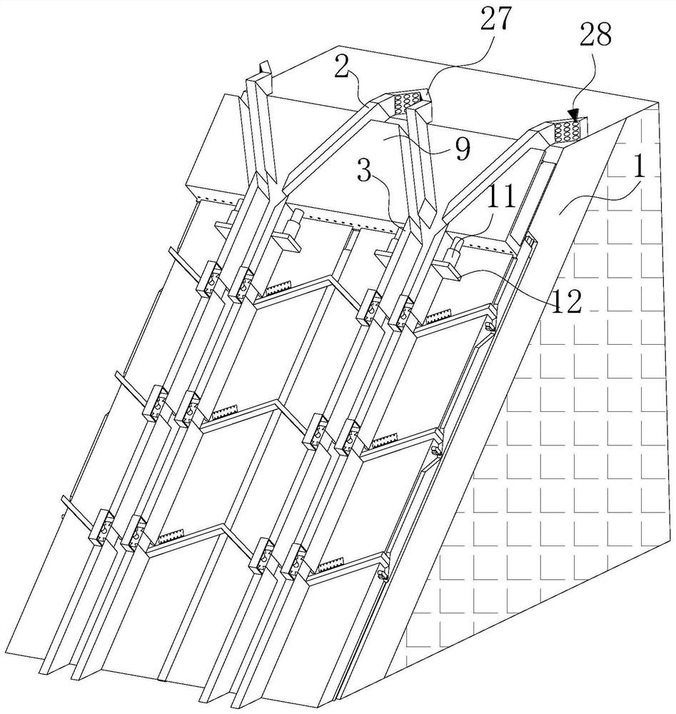 Concrete slope vegetation protection method applied to sponge city