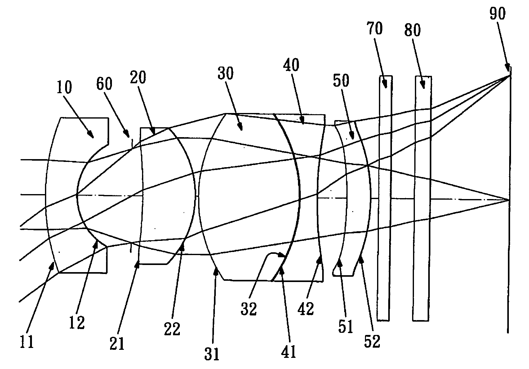 Inverse Telephoto with Correction Lenses