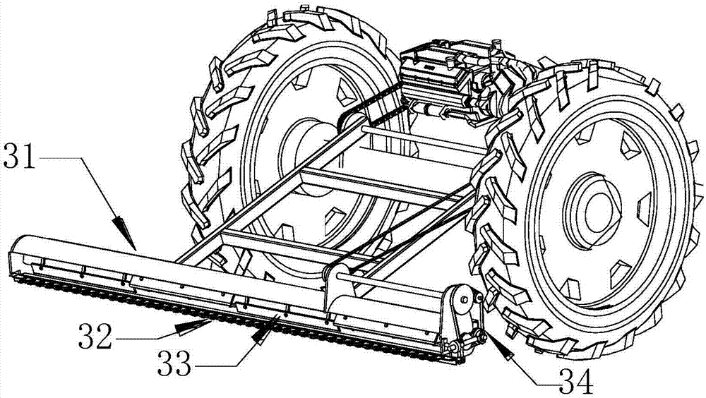 Harvester with climbing ladder and fixed-type lower cutting table and capable of smashing straws