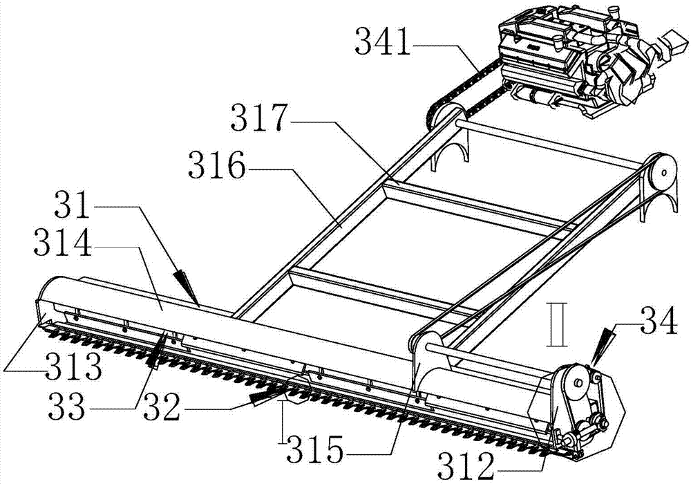 Harvester with climbing ladder and fixed-type lower cutting table and capable of smashing straws