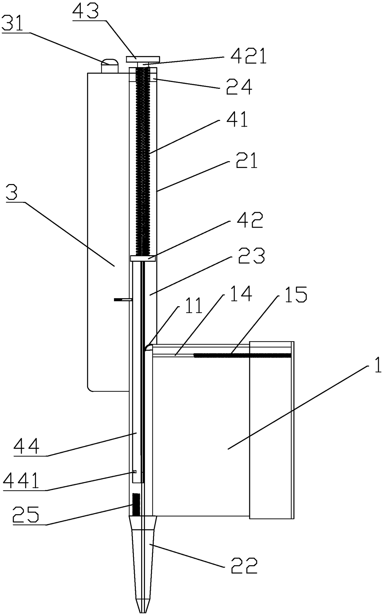 Auxiliary acupuncture needle feeding device driven by mechanical and electromagnetic hybrid power