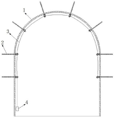 Coal mine tunnel support normalization auxiliary monitoring device and system based on anchor rod linkage